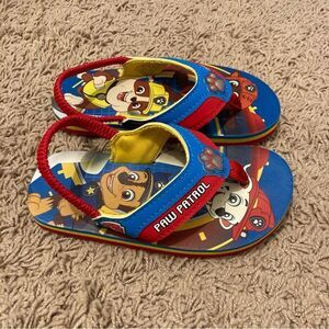 Paw Patrol Flip Flops with Stretchy Back Strap Toddler Boys Size 9-10